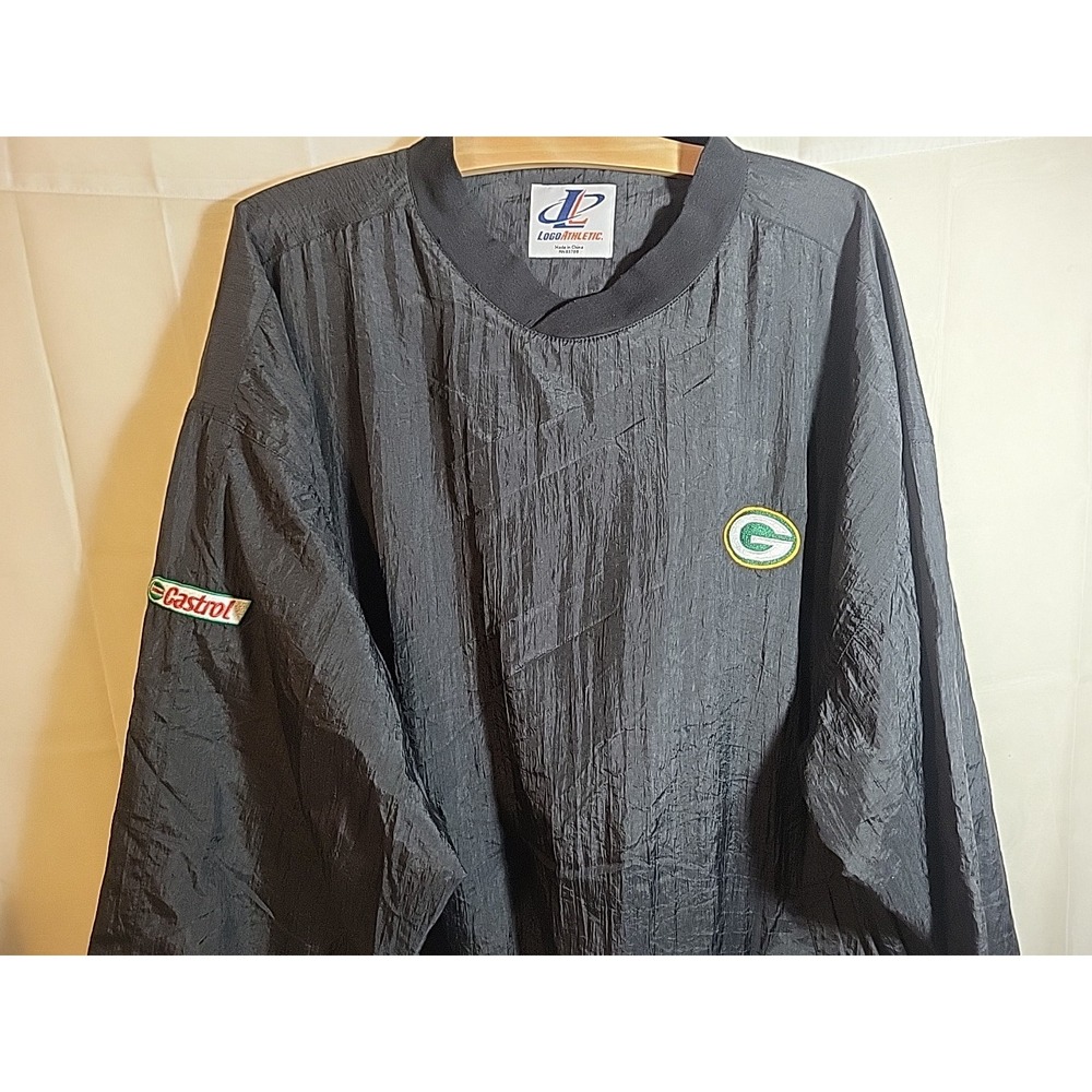 Vintage 90s Green Bay Packers Logo Athletic Windbreaker‎ Jacket - XL/2XL -...